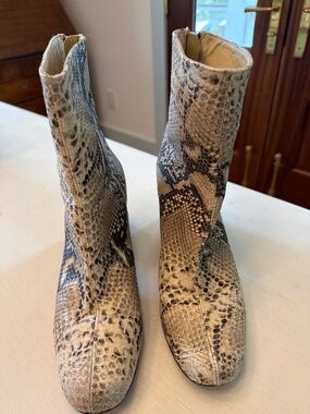 Free People faux snakeskin booties